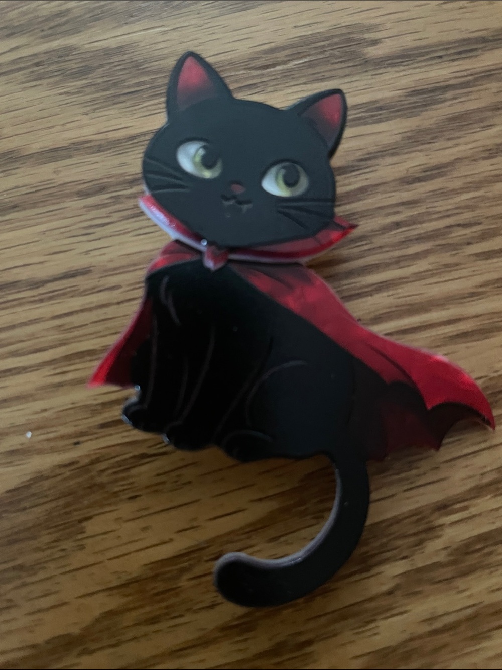 Black Cat with Red Cape Decorative Pin/Brooch - Pet-Themed Accessory